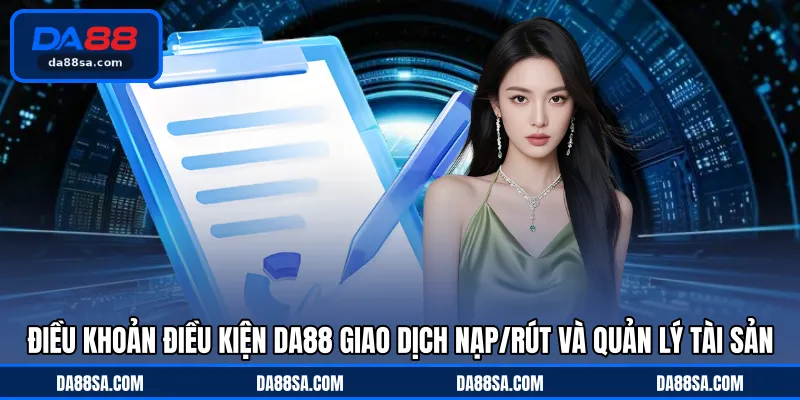 Điều khoản điều kiện DA88 giao dịch nạp/rút và quản lý tài sản